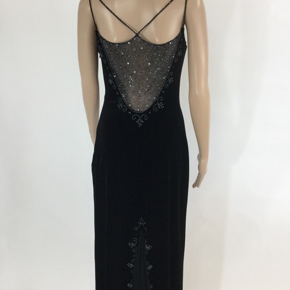 Dave Johnny Black Beaded Formal Dress 